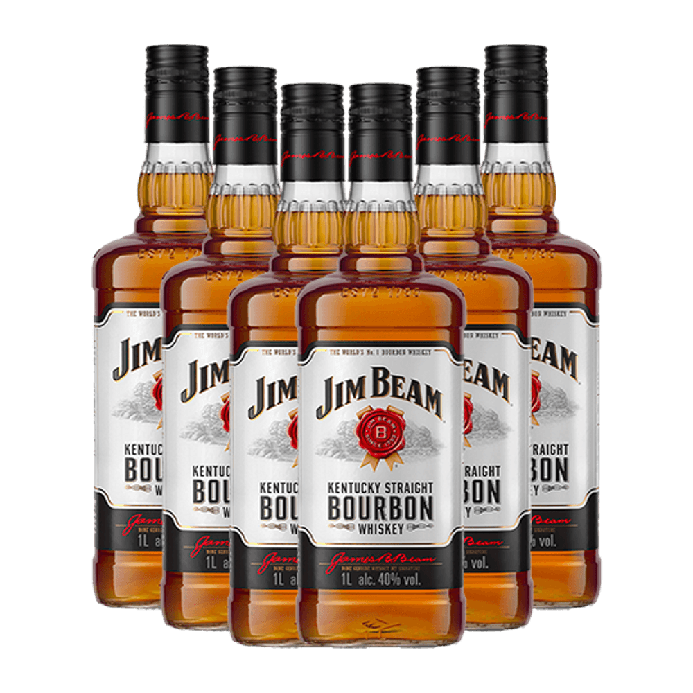 Jim Beam White Bourbon Whisky Americano 6x 1000ml Menimport 5629